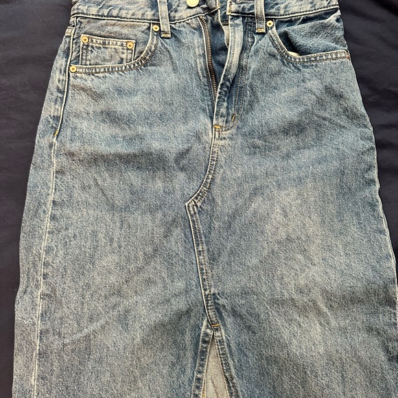 Denim Forum 90’s vintage maxi denim skirt.  **raw hem - Picture 8 of 8